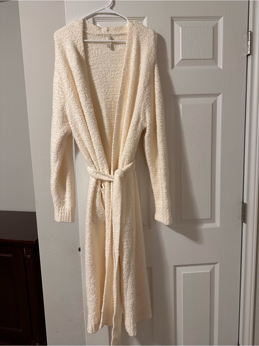 SKIMS Cozy Cream Long Plush Robe with Tank and Shorts